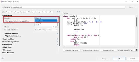 eclipse chords|eclipse tab space setting.